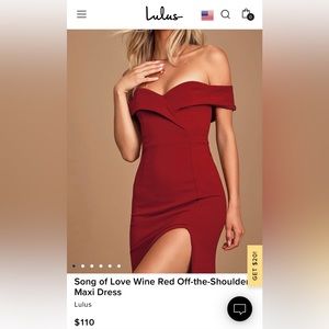 Lulu’s song of love wine red dress, size M